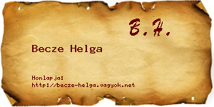 Becze Helga névjegykártya